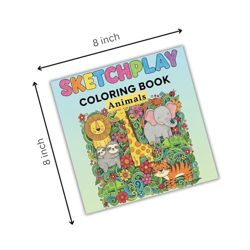SketchPlay Kids Coloring Book Animal theme (Ages 4–12) – 28 Creative Designs for Fun, Learning & Screen-Free Activity | 8 x 8 in | Perfect for Crayons, Pencils & Markers JoyMakers Studio: Amazon.in: Books - Image 4