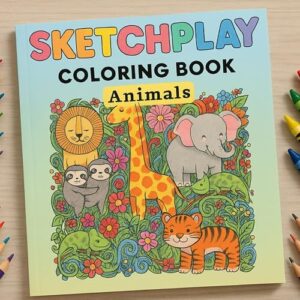 SketchPlay Kids Coloring Book Animal theme (Ages 4–12) – 28 Creative Designs for Fun, Learning & Screen-Free Activity | 8 x 8 in | Perfect for Crayons, Pencils & Markers  JoyMakers Studio: Amazon.in: Books