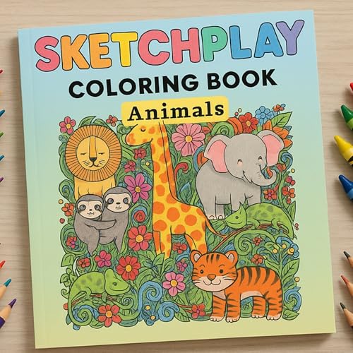 SketchPlay Kids Coloring Book Animal theme (Ages 4–12) – 28 Creative Designs for Fun, Learning & Screen-Free Activity | 8 x 8 in | Perfect for Crayons, Pencils & Markers JoyMakers Studio: Amazon.in: Books